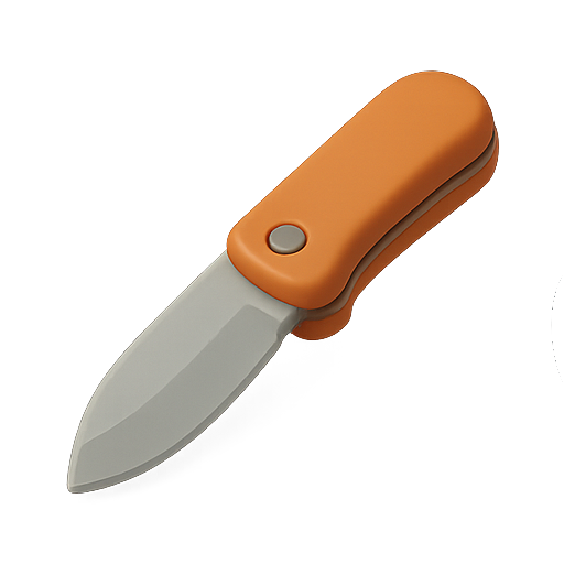 Knife, folding, orange icon