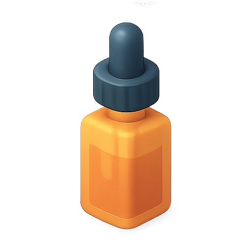 Bottle, dropper, orange icon