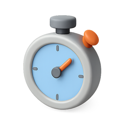 Stopwatch, timer, 3d icon