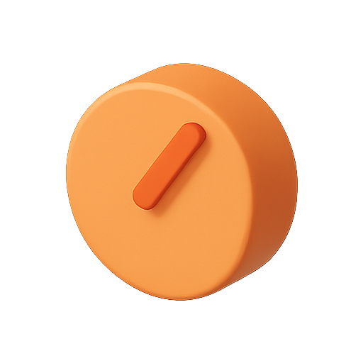 Button, 3d, orange icon