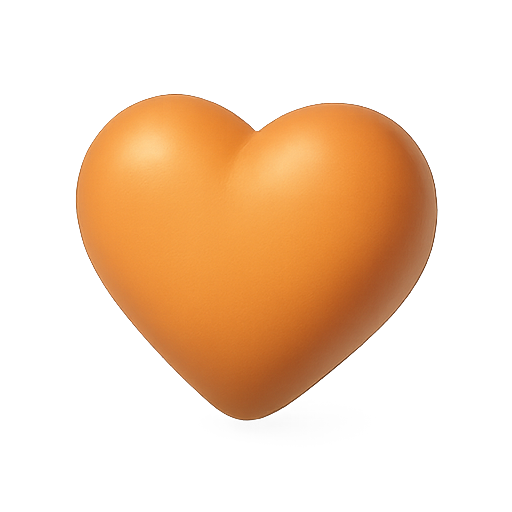 Heart, 3d, orange icon