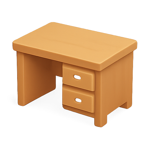 Desk, furniture, 3d model icon
