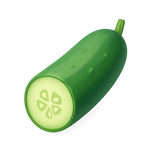 Cucumber, vegetable, green icon