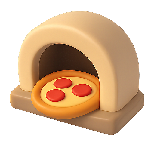 Pizza, oven, cooking icon