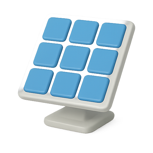 3d, blue, grid icon