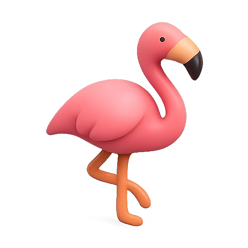 Flamingo, 3d, animal icon