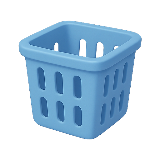 Basket, storage, blue icon