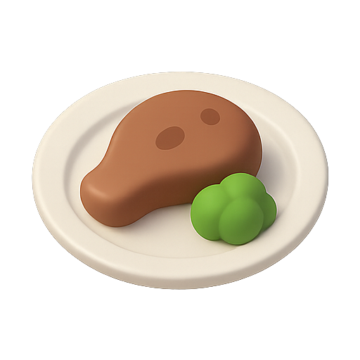 Food, plate, meat icon
