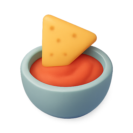 Chip, dip, snack icon