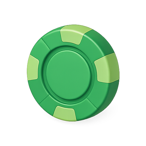 Chip, green, gambling icon
