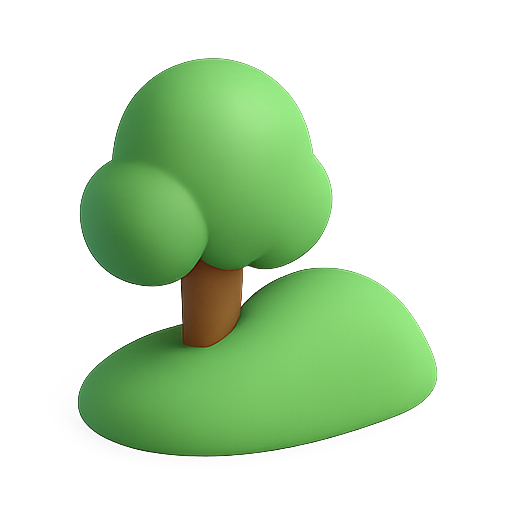 Tree, green, 3d model icon