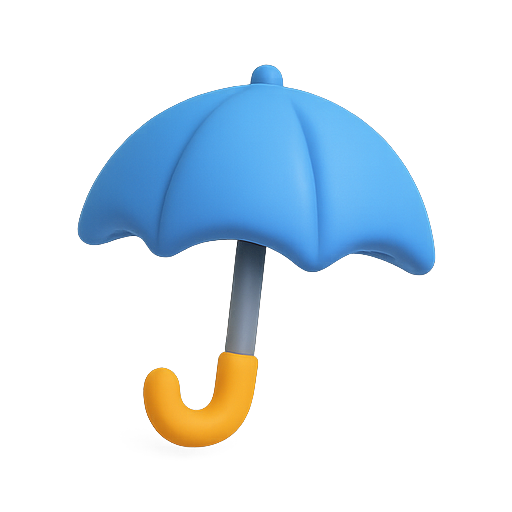 Umbrella, blue, weather icon