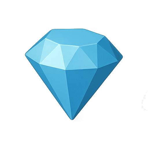 Diamond, 3d, blue icon
