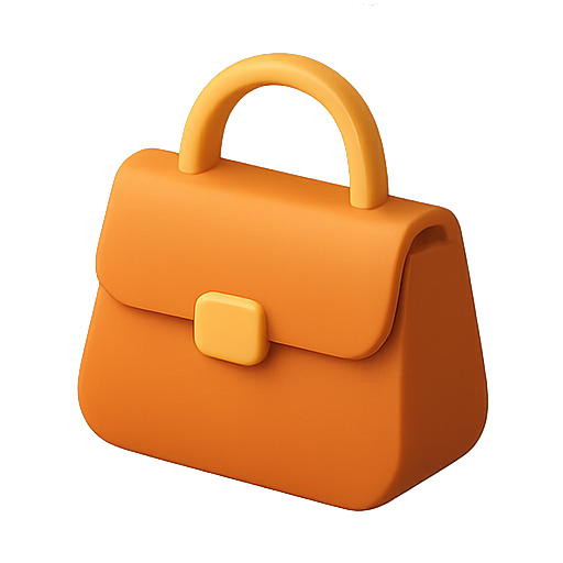 Bag, 3d, orange icon