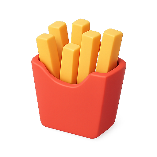 Fries, potato, fast food icon