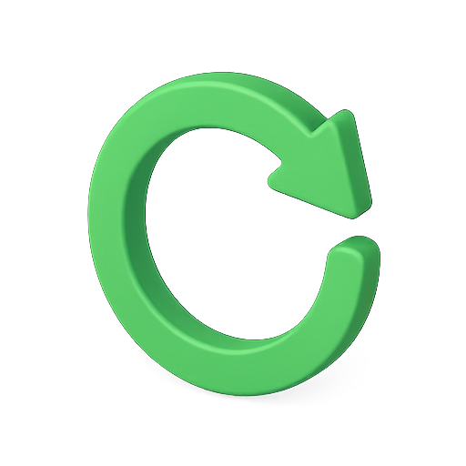 Refresh, recycle, green icon