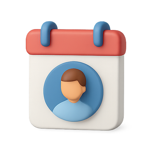 Calendar, 3d, user icon