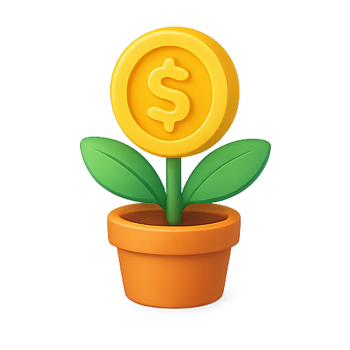 Money, plant, growth icon