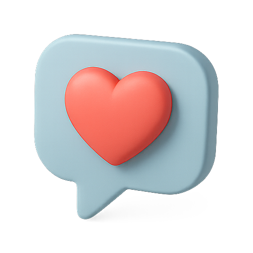 Heart, chat, message icon