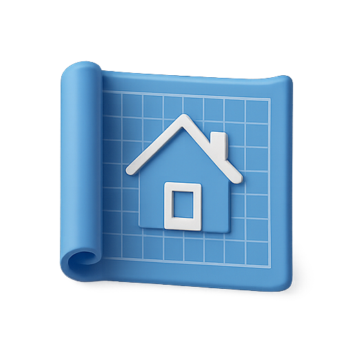 Blueprint, house, architecture icon