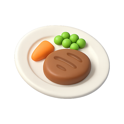 Food, plate, beef icon