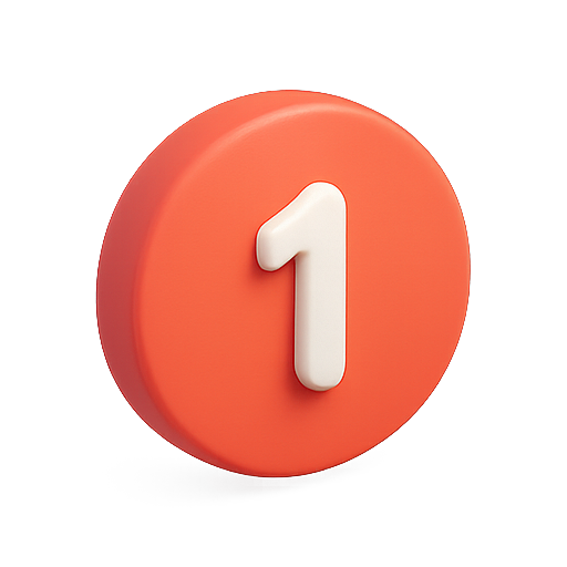 3d, number, rounded icon
