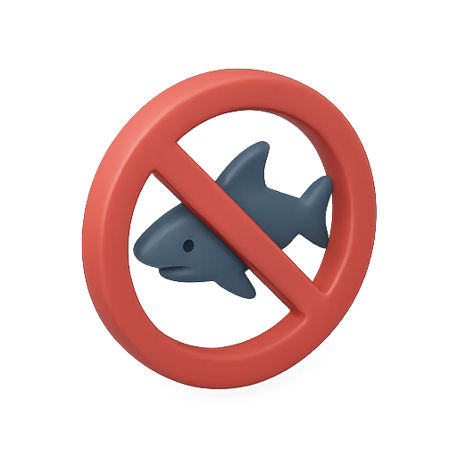No fishing, shark, prohibition icon
