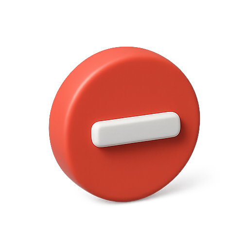 Button, circular, red icon