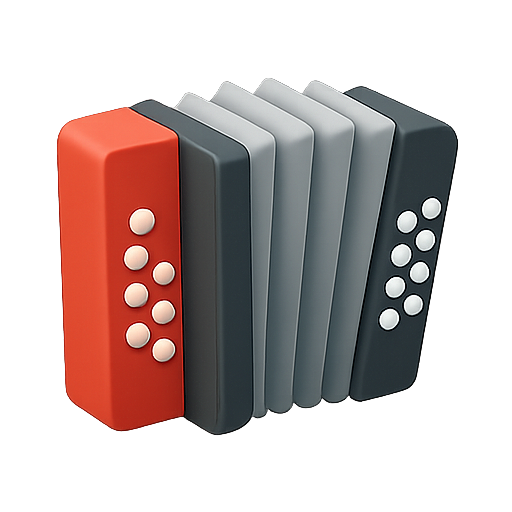 Accordion, musical instrument, 3d model icon