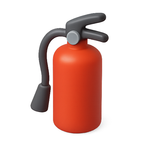 Fire extinguisher, safety equipment, emergency device icon