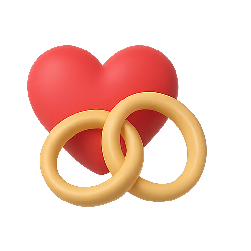 Heart, rings, love icon