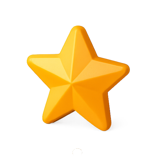 Star, yellow, 3D icon