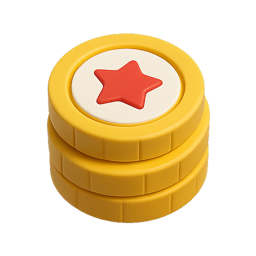 Coin, stack, 3d render icon