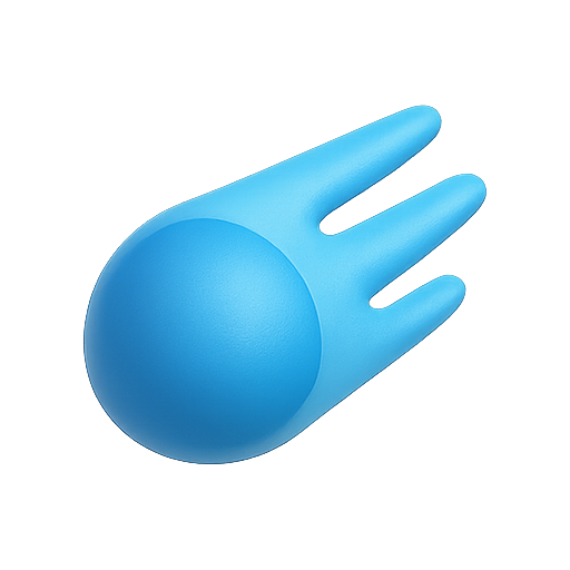 3d, blue, sphere icon