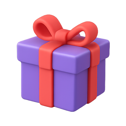 Gift, present, purple icon