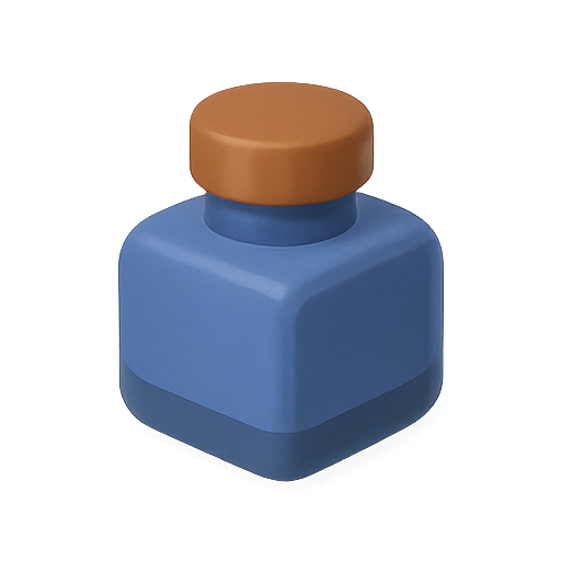 Bottle, container, blue icon