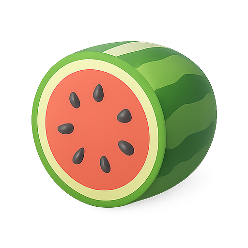 watermelon, fruit, 3d