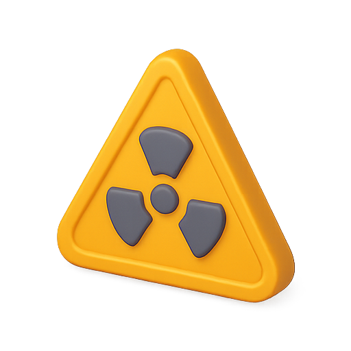Radiation, hazard, warning icon
