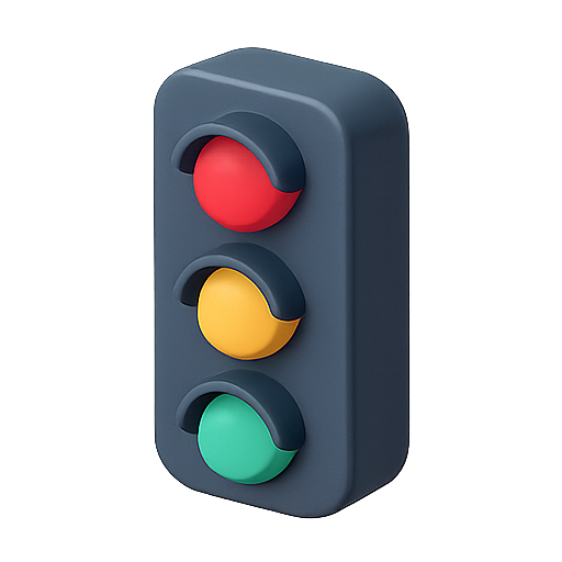 Traffic light, red light, yellow light icon