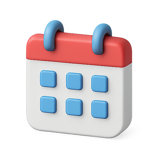 Calendar, 3d, date icon