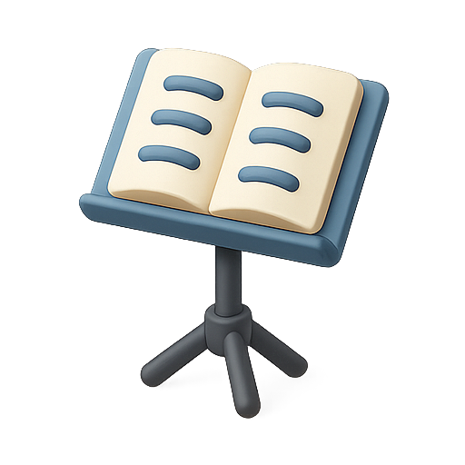 Music, stand, book icon