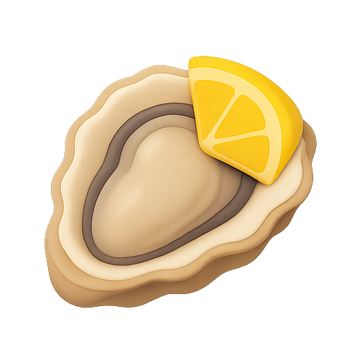 Oyster, seafood, lemon icon