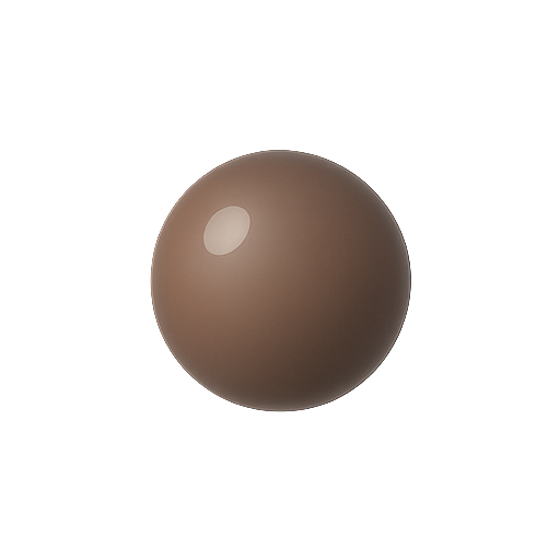 Sphere, three-dimensional, brown icon