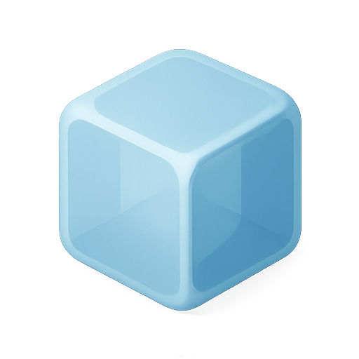 Cube, 3D, transparent icon