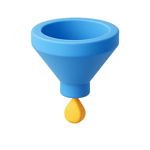 Funnel, blue, yellow icon