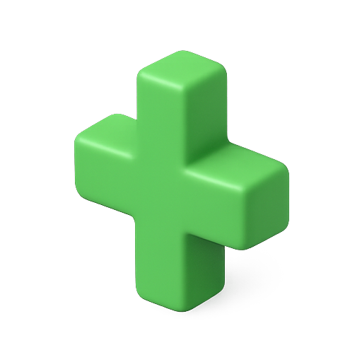 Plus, green, 3d icon