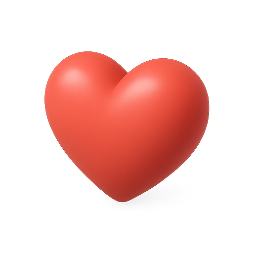 Heart, red, 3d icon