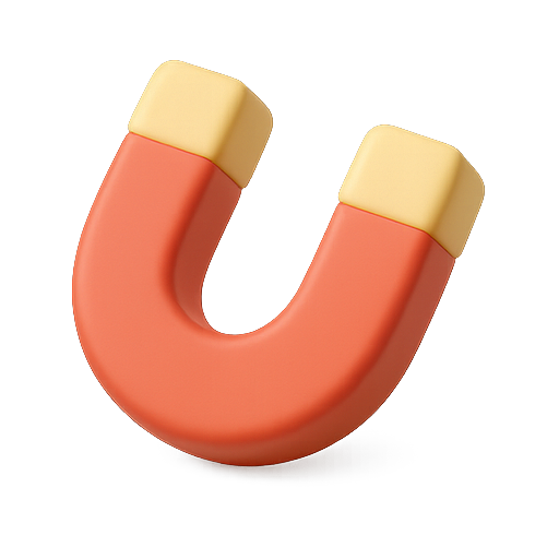 Magnet, 3d, rendering icon