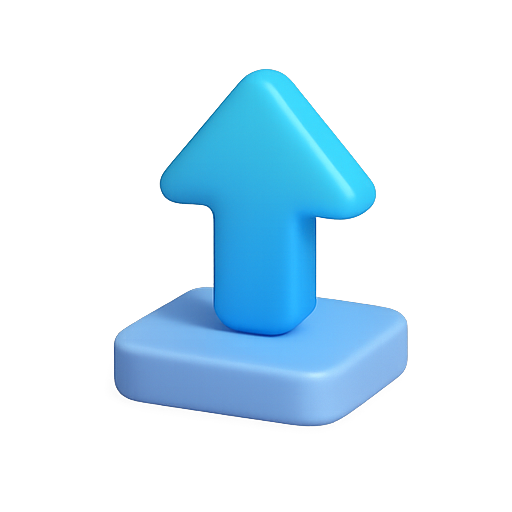 Arrow, 3d, upward icon