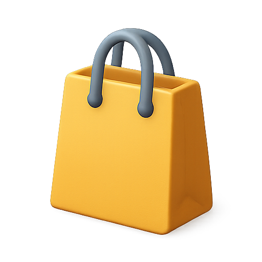 Shopping, bag, yellow icon